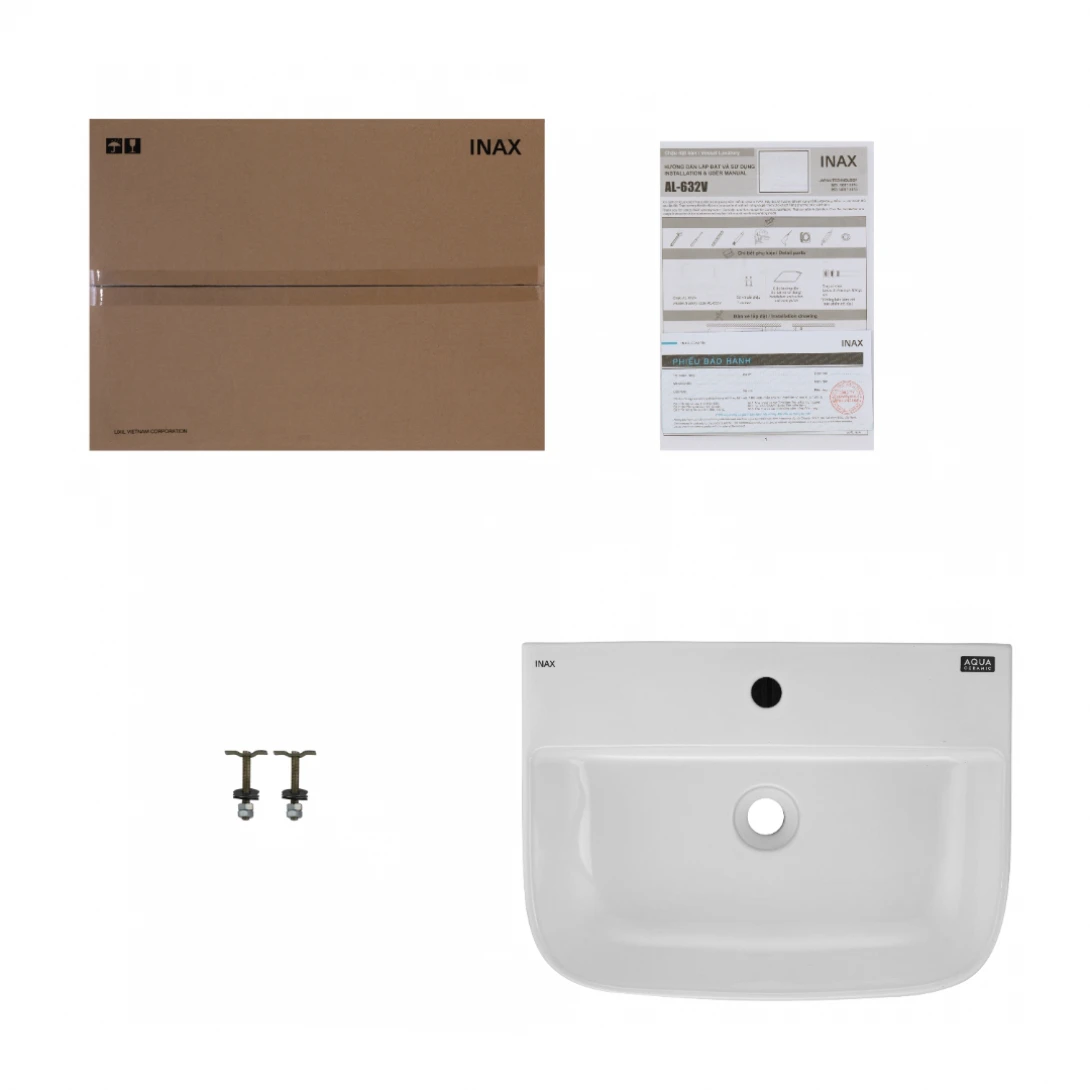 Chậu Rửa Lavabo Inax AL-632V (AL632V) Đặt Bàn AquaCeramic - Ảnh 2