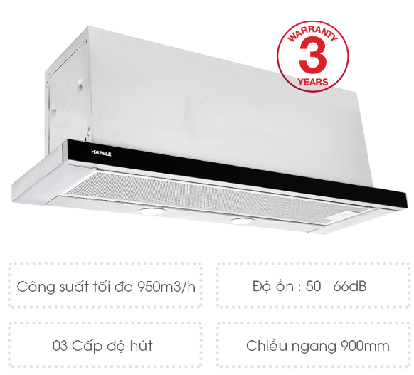 Máy Hút Âm Tủ Mặt Kính Đen HH-TG90E 539.81.075 HAFELE - Ảnh 2