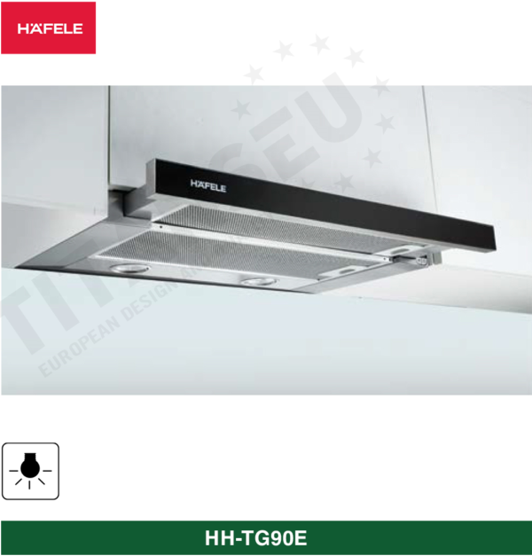 Máy Hút Âm Tủ Mặt Kính Đen HH-TG90E 539.81.075 HAFELE