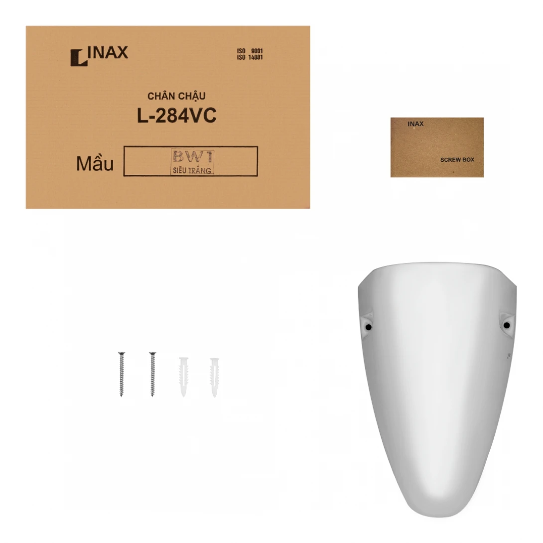 Lavabo Treo Tường Inax L-284V/L-284VC (L284V+L284VC) Chân Ngắn - Ảnh 5