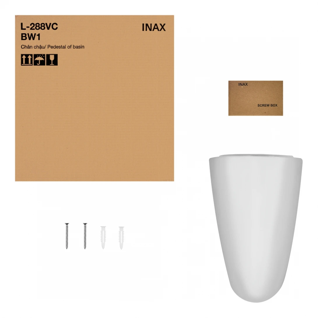Lavabo Treo Tường Inax L-288V/L-288VC (L288V+L288VC) Chân Ngắn - Ảnh 3