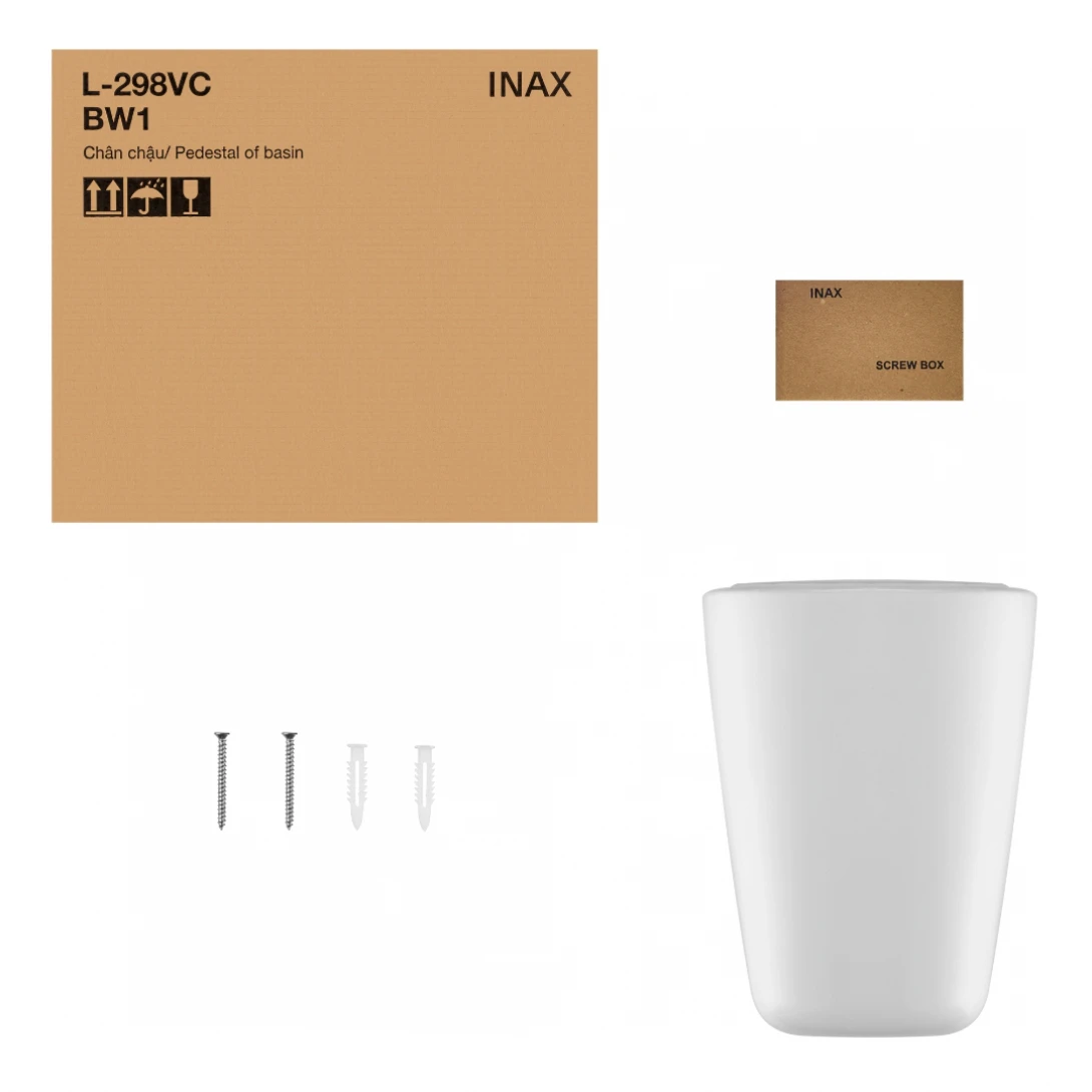 Lavabo Inax AL-312V/L-298VC (AL312V/L298VC) Treo Tường Chân Ngắn Aqua Ceramic - Ảnh 3
