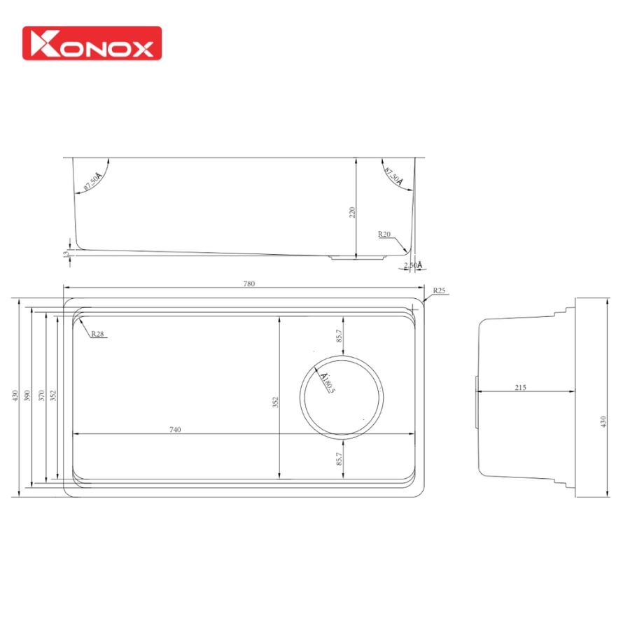 Chậu rửa bát phong cách Nhật bề mặt mịn Tari 780SM - Ảnh 4