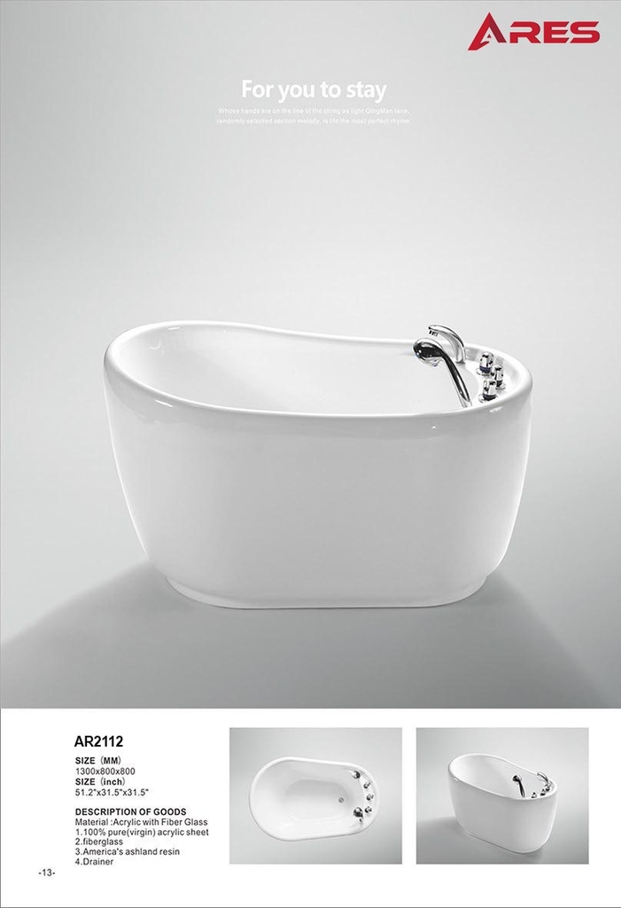 BỒN TẮM ARES NHẬP KHẨU AR2112