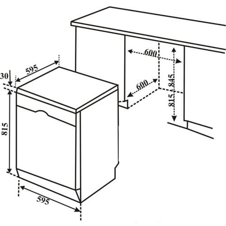 Bản vẽ kích thước máy rửa chén Bosch SMS6ZCI49E
