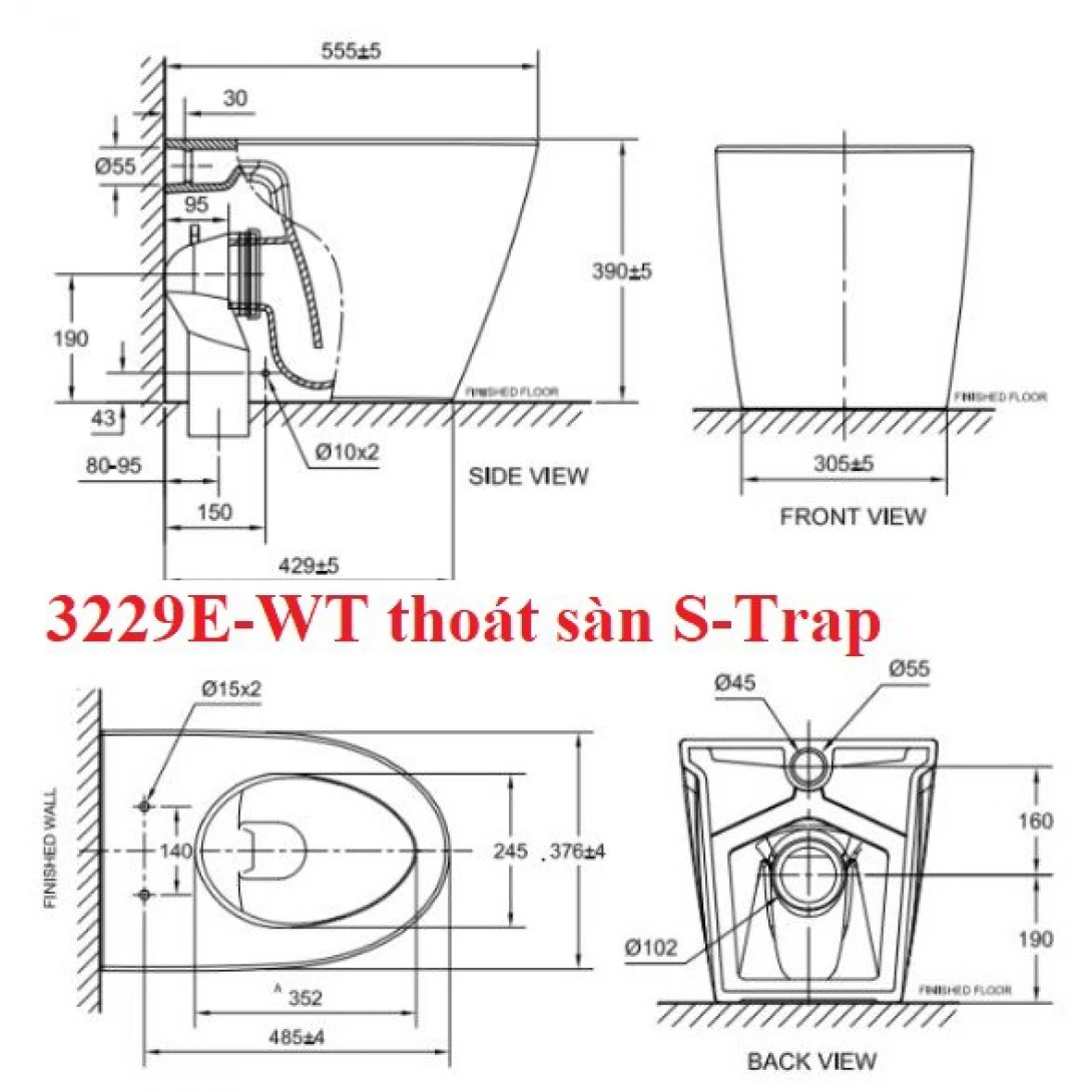 Bồn Cầu American Standard 3229E-WT (3229EWT) Đặt Sàn Nắp WP-C119 - Ảnh 2