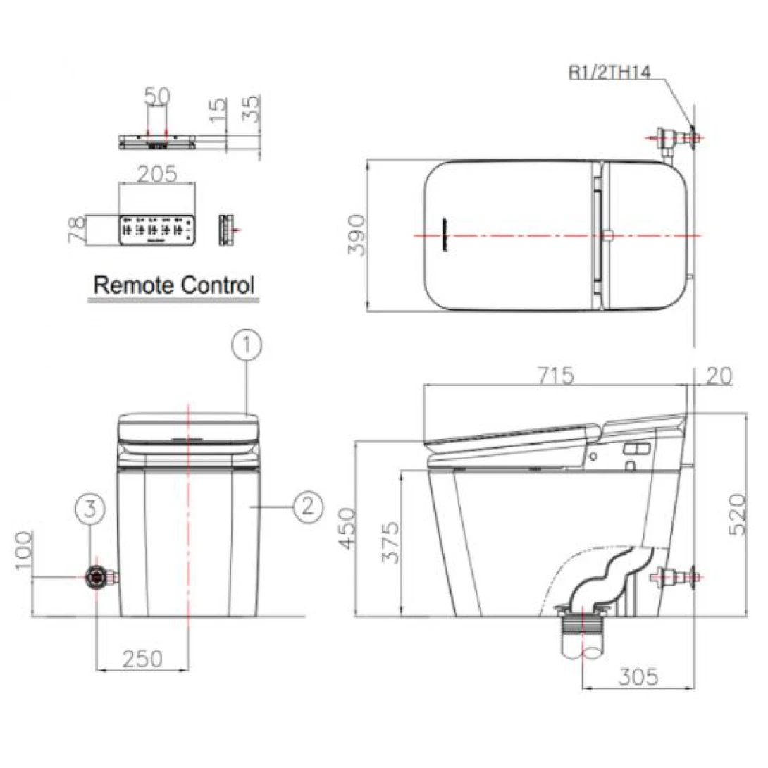 Bồn Cầu Điện Tử American Standard KP-8312 (KP8312) PLAT Nắp Tự Động - Ảnh 4