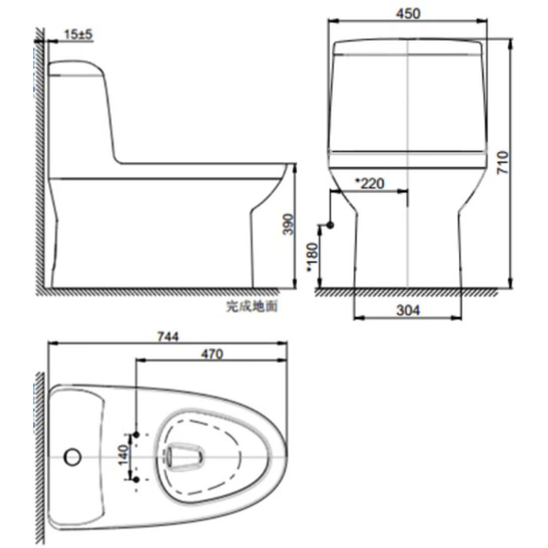 Bồn Cầu American Standard WP-1830 (WP1830) Một Khối Dòng Milano - Ảnh 2