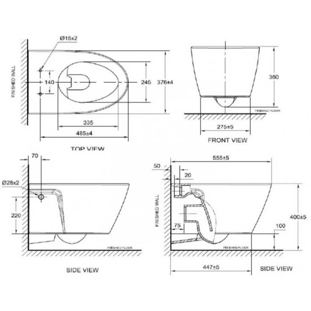 Bồn Cầu Treo Tường American Standard VF-3119B/WP-C119/G3004A/VPTL-3815 Két Âm - Ảnh 2