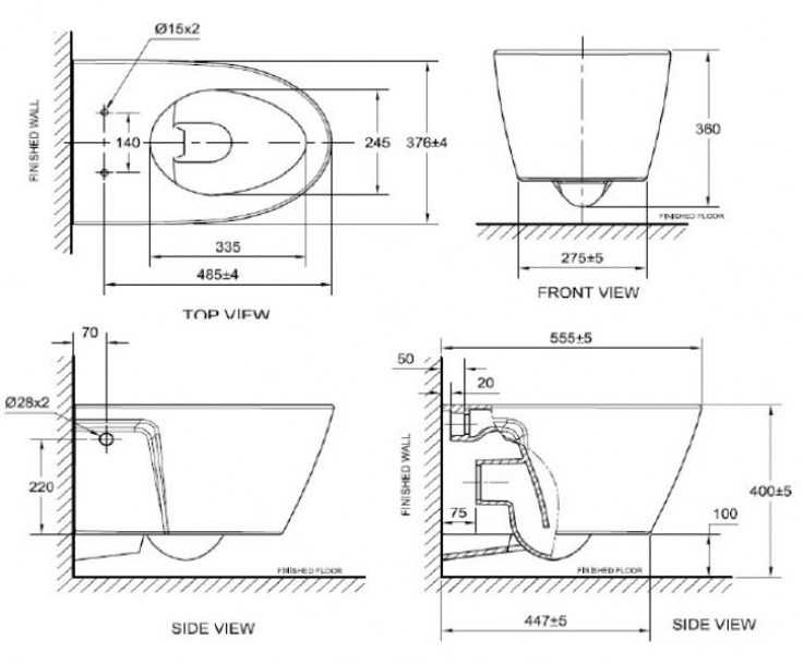 Bản vẽ bàn cầu American Standard VF-3119E/WP-C119