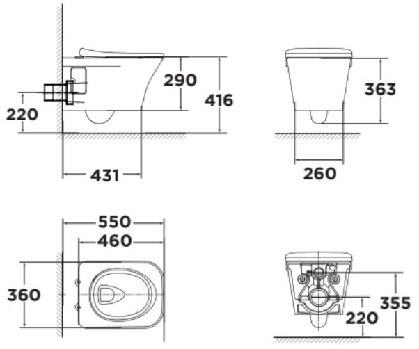 Bản vẽ kích thước bàn cầu American Standard WP-2131