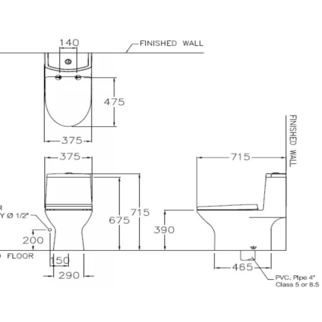 Bồn Cầu COTTO C1053 1 Khối Nắp C91252 Micc Xả Nhấn - Ảnh 2