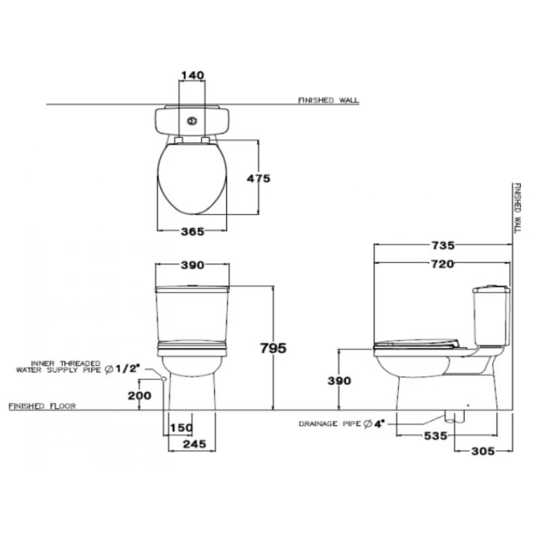 Bồn Cầu COTTO C13330 Sella Hai Khối - Ảnh 2