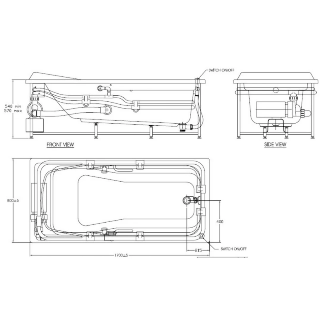 Bồn Tắm Massage American Standard 7220100-WT Tonca Xây 1.7 - Ảnh 2