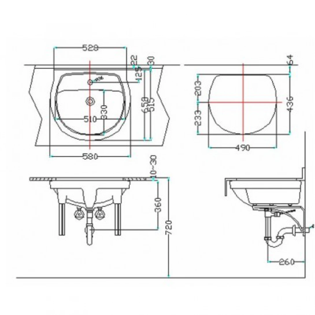 Chậu Rửa Lavabo Inax AL-2094V (AL2094V) Âm Bàn AquaCeramic - Ảnh 3