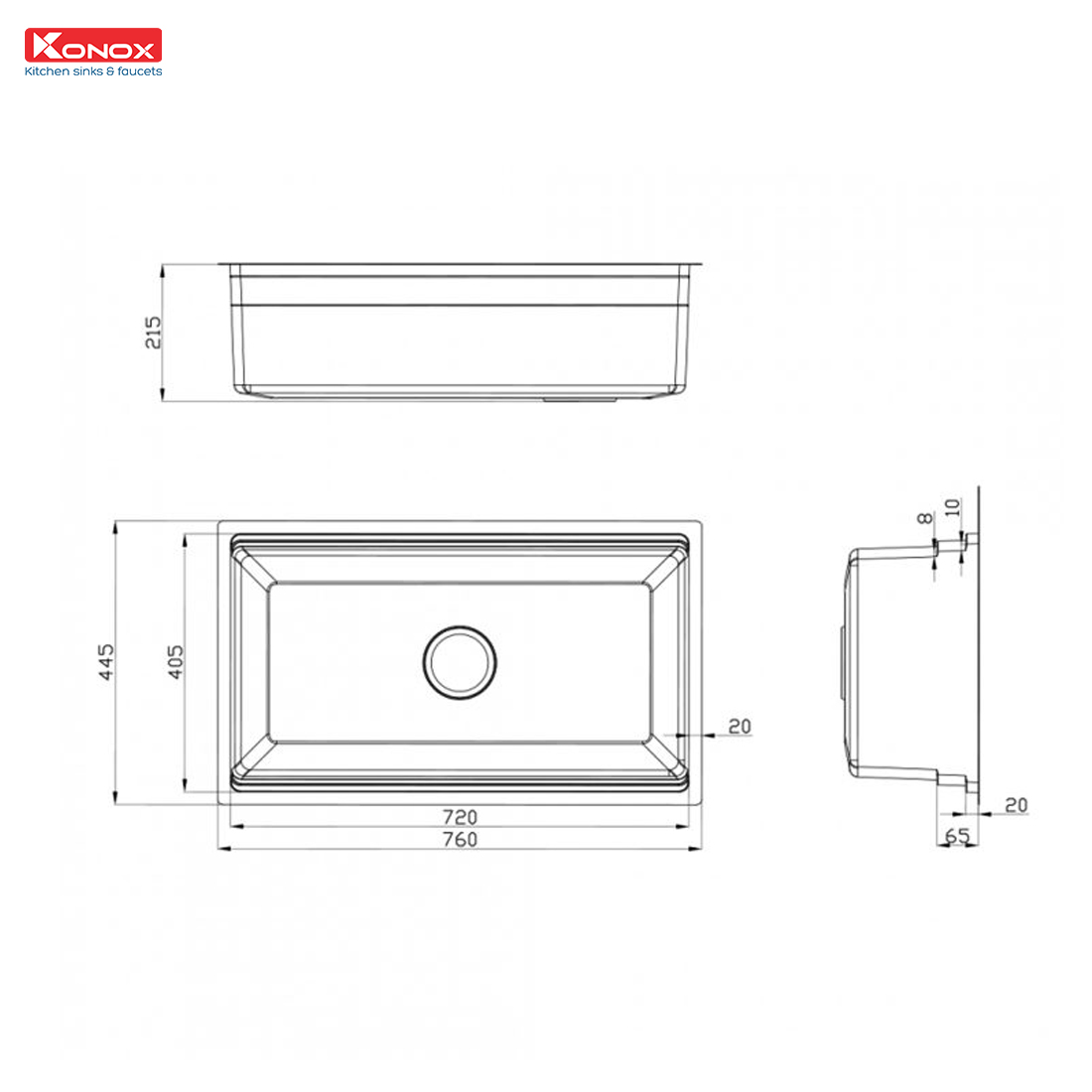 Chậu rửa bát chống xước Workstation Sink Dekor 7644SU - Ảnh 3