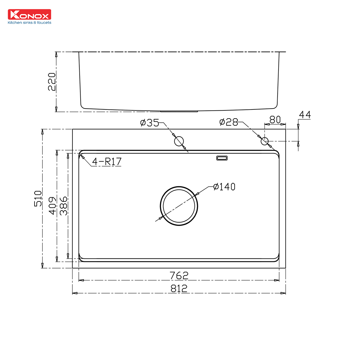 Chậu rửa bát chống xước Workstation Sink – Topmount Sink KN8151TS Dekor - Ảnh 3