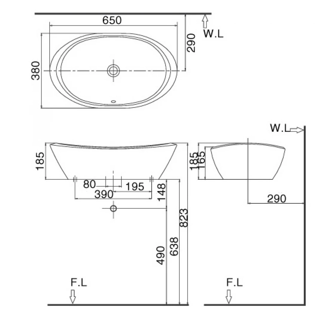 Chậu Rửa Mặt Lavabo Inax L-465V (L465V) Đặt Bàn - Ảnh 3