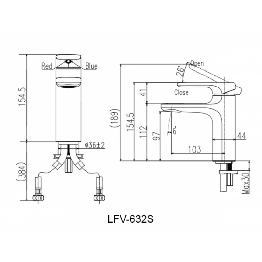 Vòi Chậu Lavabo Inax LFV-632S Nóng Lạnh - Ảnh 3