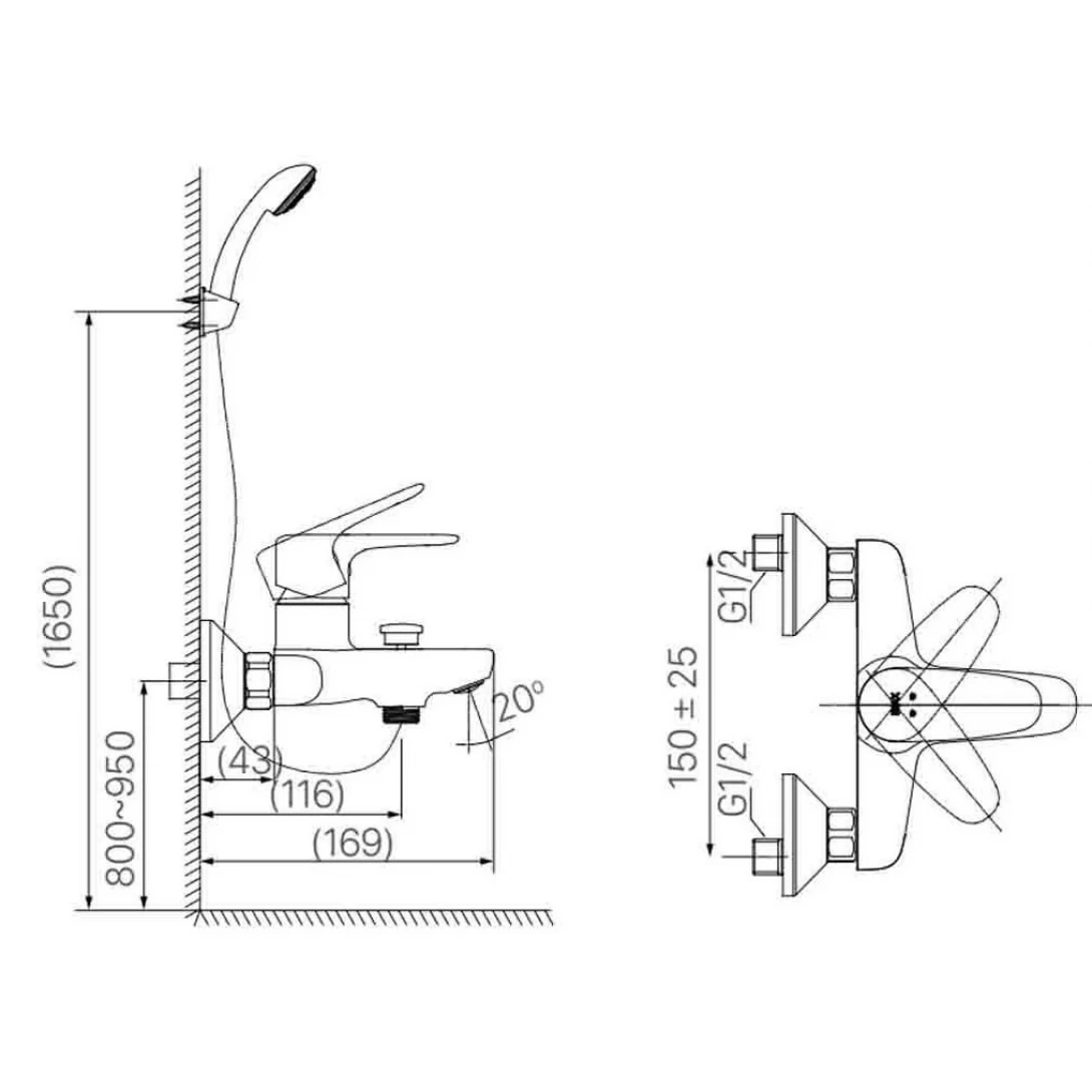 Vòi Sen Tắm Nóng Lạnh Inax BFV-1113S-8C Tay Sen Tăng Áp - Ảnh 2