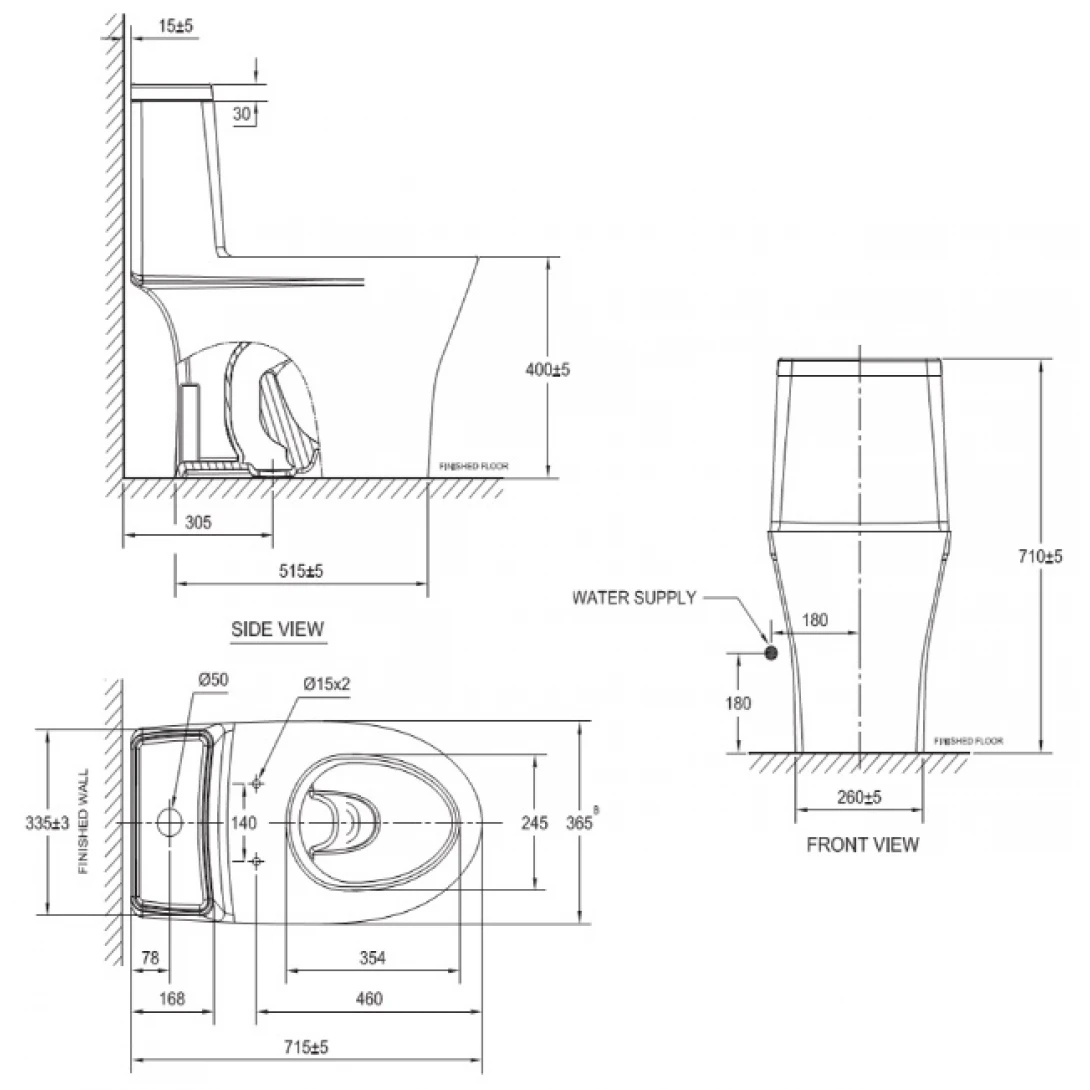 Bồn Cầu American Standard VF-2530 (VF2530) Flexio 1 Khối - Ảnh 2