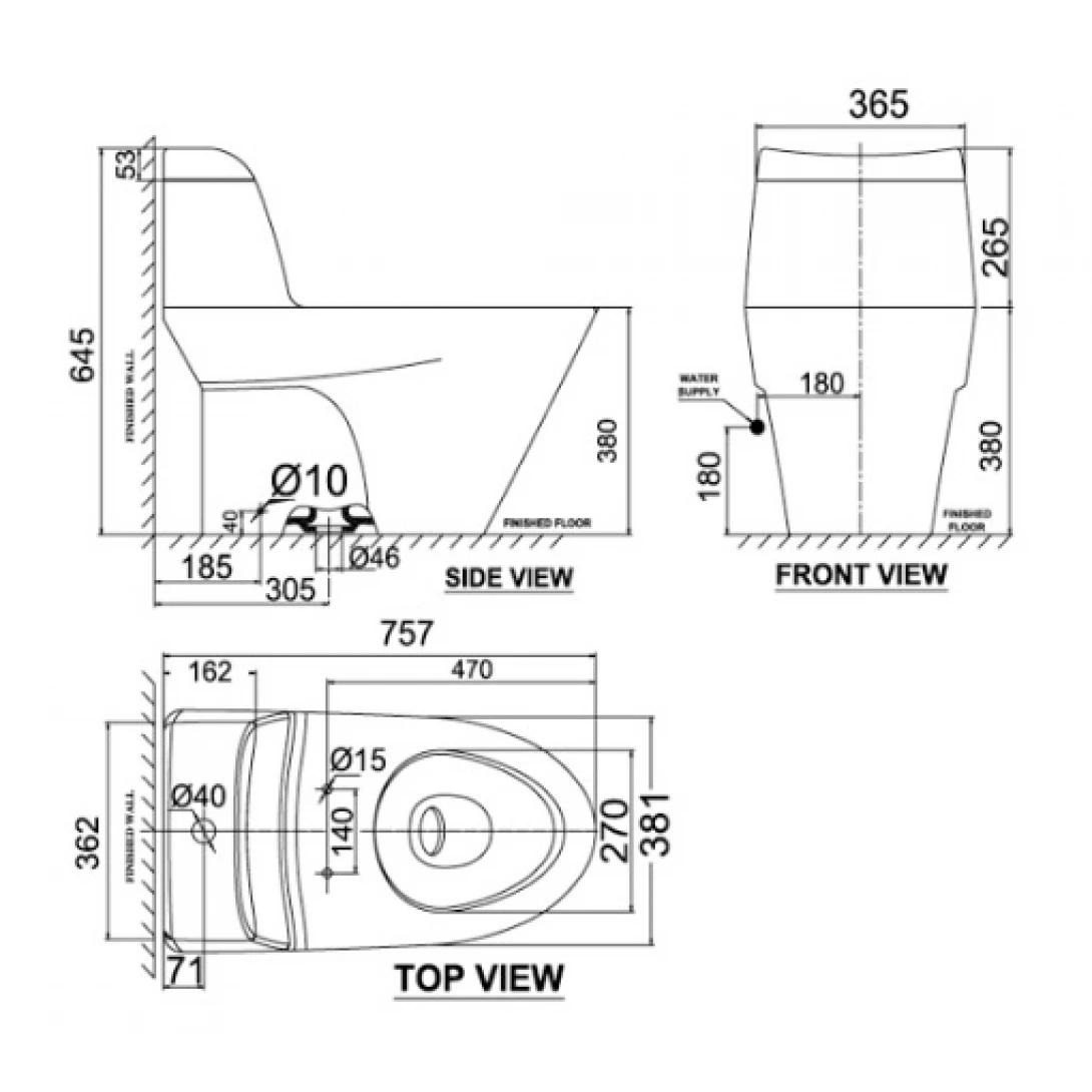 Bồn Cầu American Standard VF-2010 (VF2010) 1 Khối - Ảnh 2