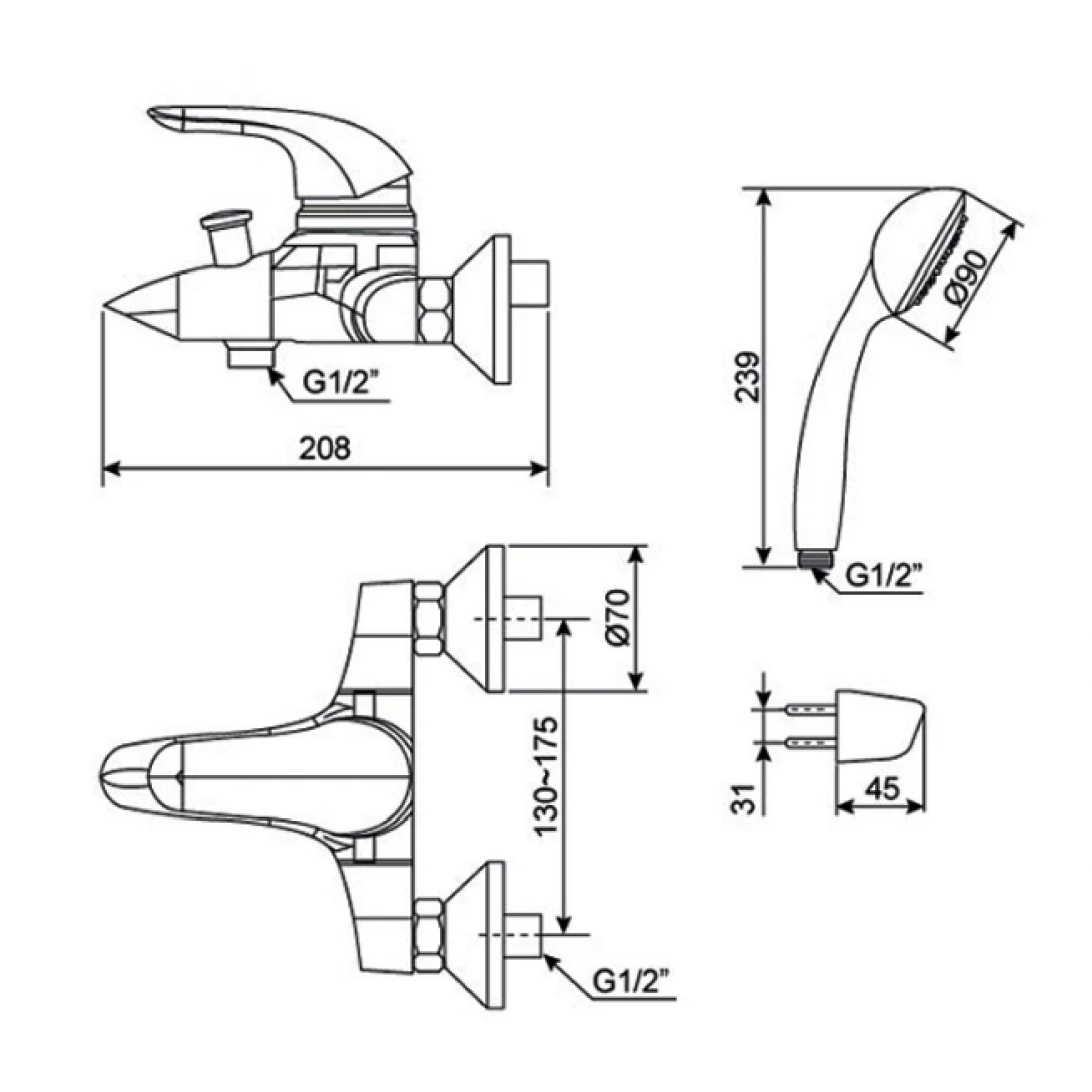 Vòi Sen Nóng Lạnh American Standard Saga WF-1511 - Ảnh 3