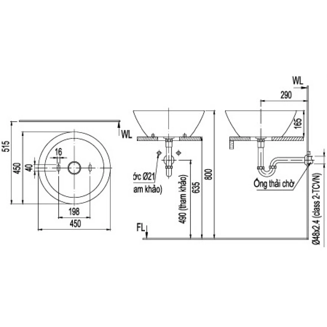 Chậu Rửa Lavabo Inax AL-445V (AL445V) Đặt Bàn AquaCeramic - Ảnh 2