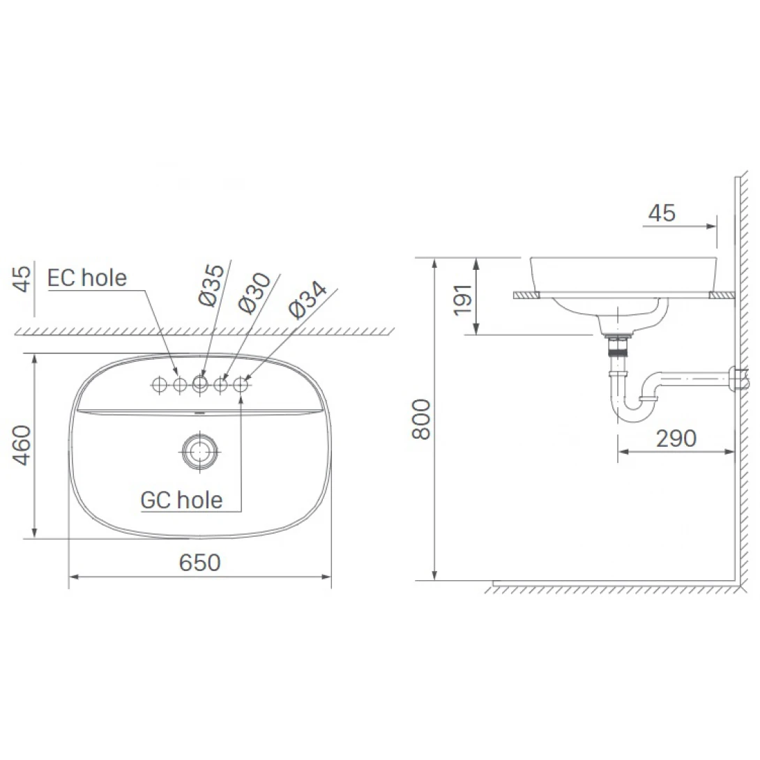 Chậu Rửa Lavabo Inax AL-652V (AL652V) Đặt Bàn AquaCeramic - Ảnh 3