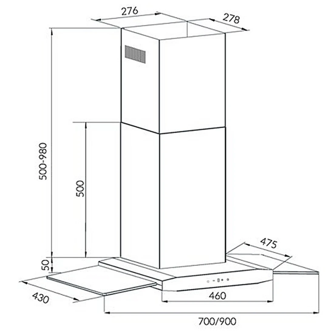 Máy Hút Khói Khử Mùi Eurosun EH-70AF82 Gắn Tường - Ảnh 2