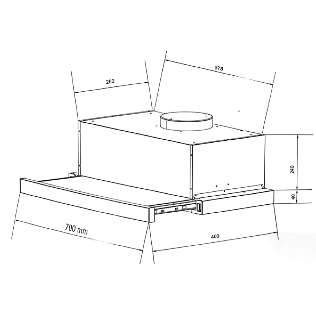 Máy Hút Khói Khử Mùi Eurosun EH-70AF86B Âm Tủ - Ảnh 2