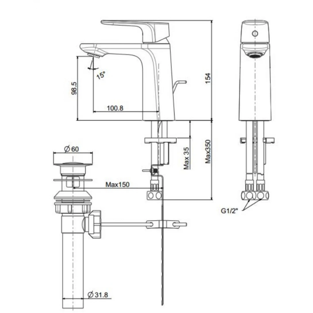 Vòi Lavabo American Standard WF-1701 Signature Nóng Lạnh - Ảnh 2