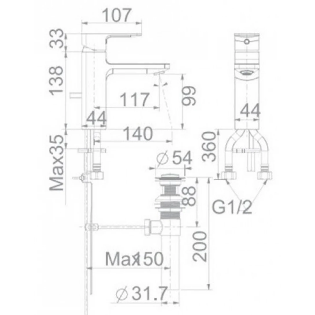 Vòi Lavabo American Standard WF-1301BHG Nóng Lạnh Màu Ghi - Ảnh 2