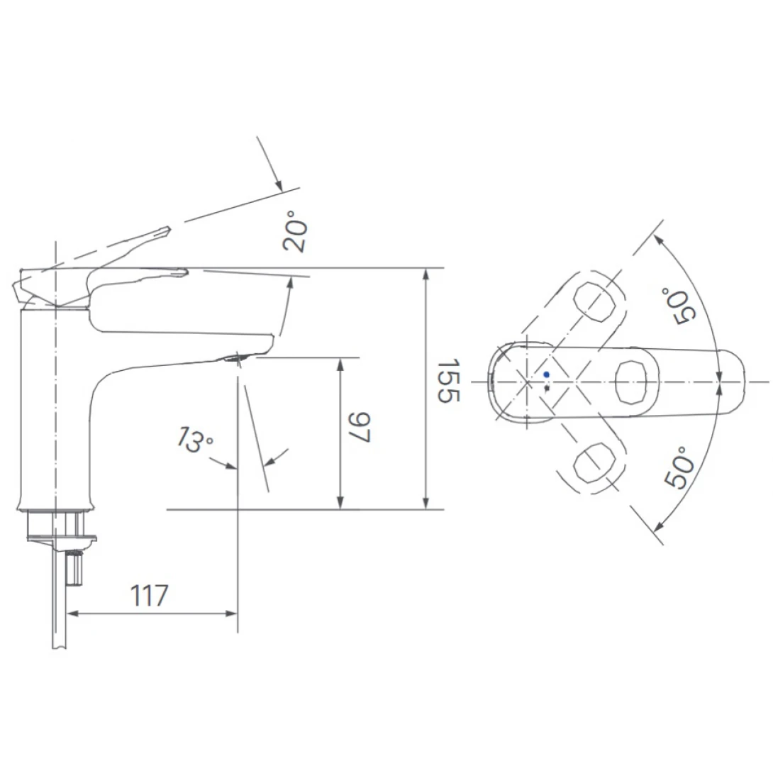 Vòi Chậu Lavabo Inax LFV-652S Nóng Lạnh - Ảnh 3