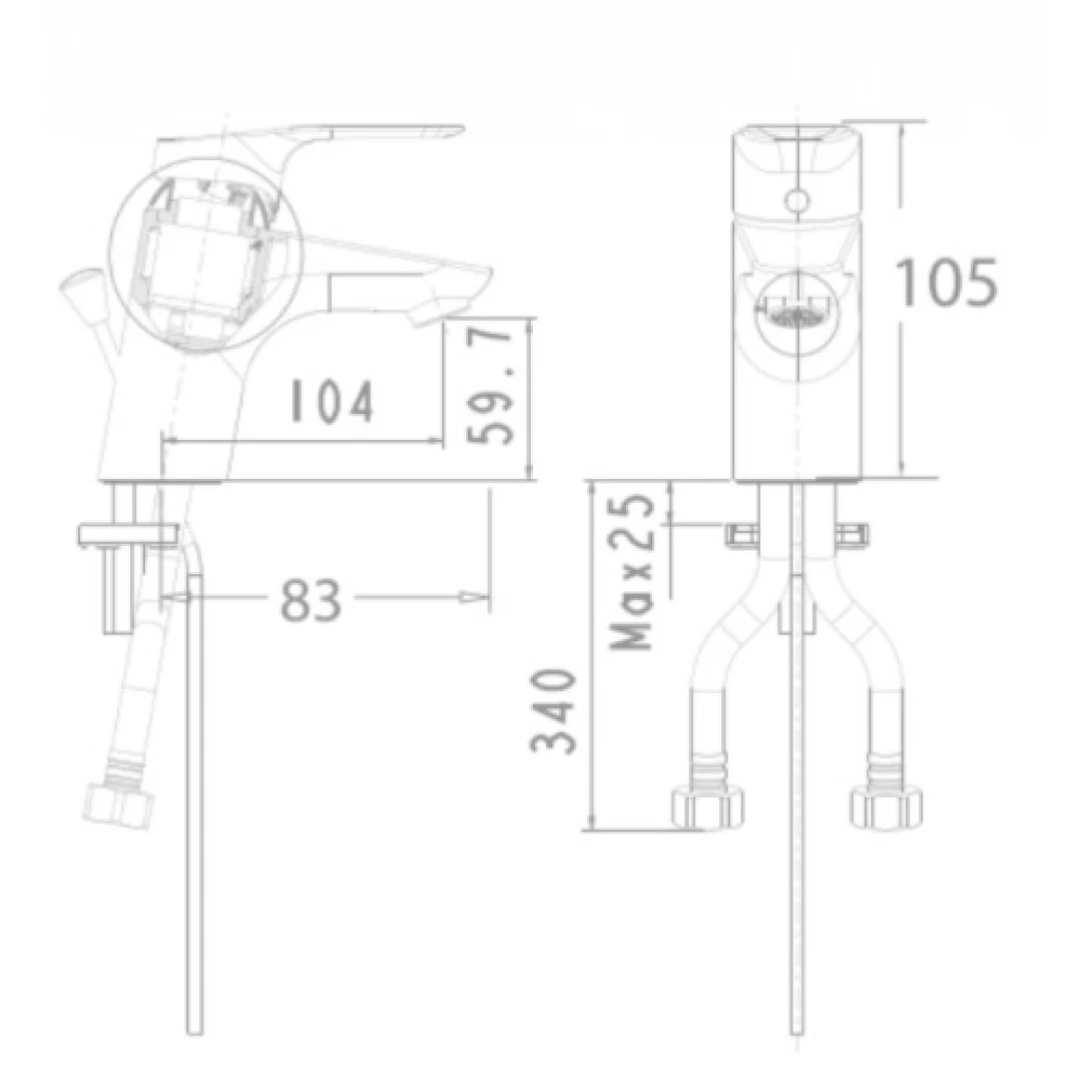 Vòi Lavabo American Standard Cygnet WF-0301 Nóng Lạnh - Ảnh 2