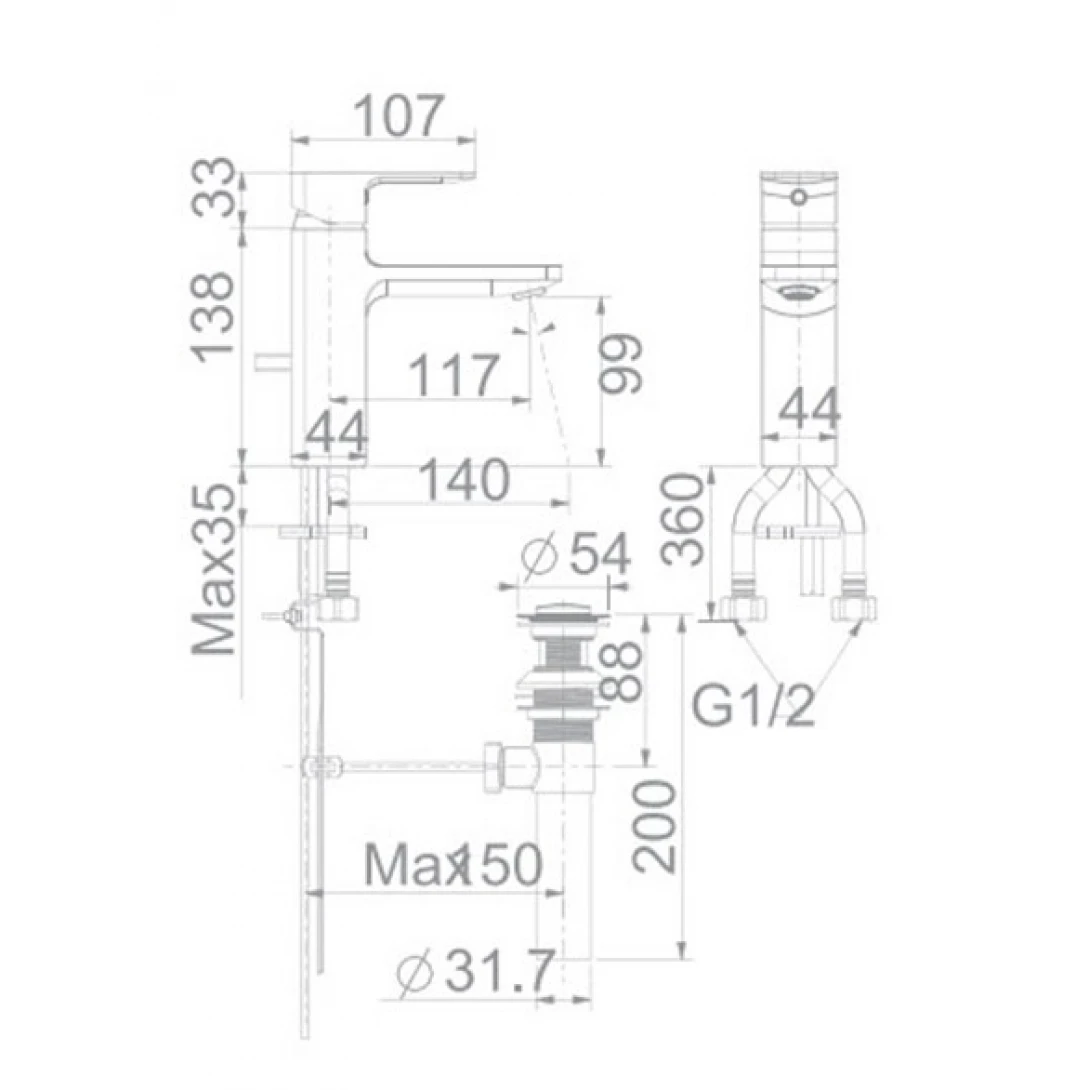 Vòi Lavabo American Standard Acacia E WF-1301 Nóng Lạnh - Ảnh 2