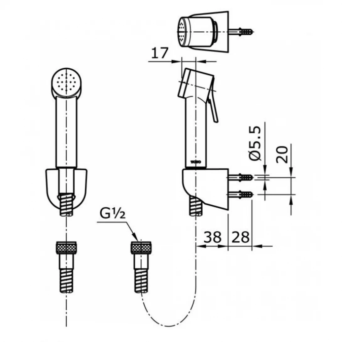 Vòi Xịt Vệ Sinh TOTO THX20SEV1#BFG Màu Vàng Pháp Mờ - Ảnh 2