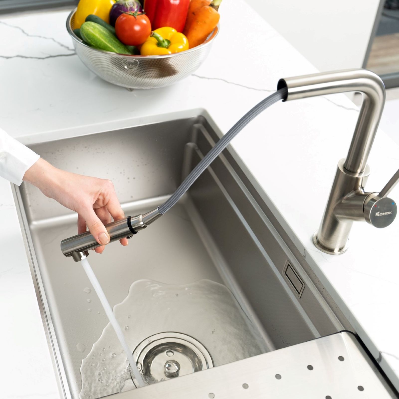 Chậu rửa bát chống xước Workstation Sink Dekor 7644SU - Ảnh 9
