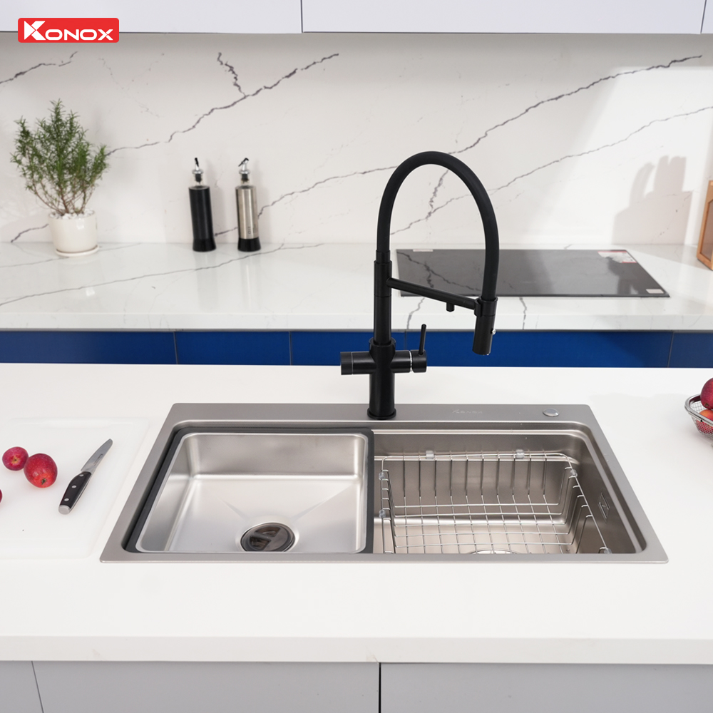 Chậu rửa bát 1 hố chống xước Workstation Sink KN8048TS Dekor - Ảnh 14