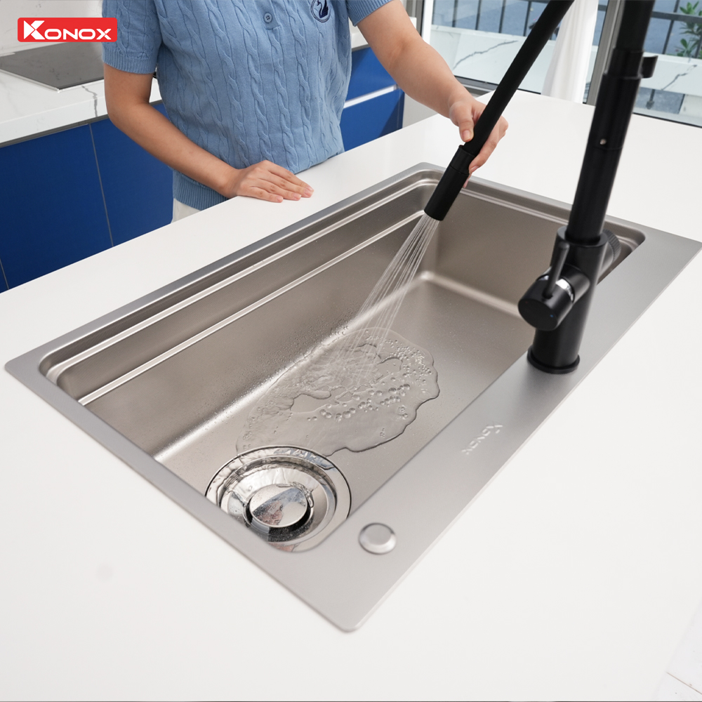 Chậu rửa bát 1 hố chống xước Workstation Sink KN8048TS Dekor - Ảnh 12