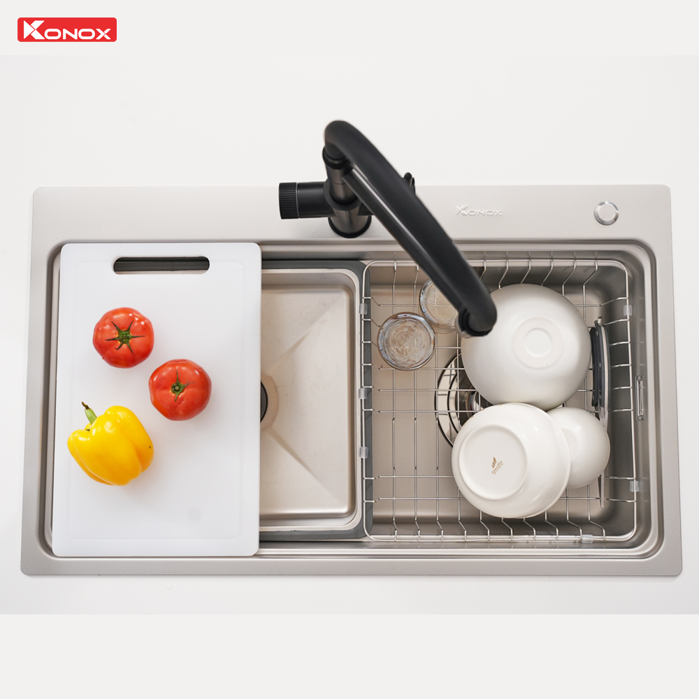 Chậu rửa bát 1 hố chống xước Workstation Sink KN8048TS Dekor - Ảnh 7