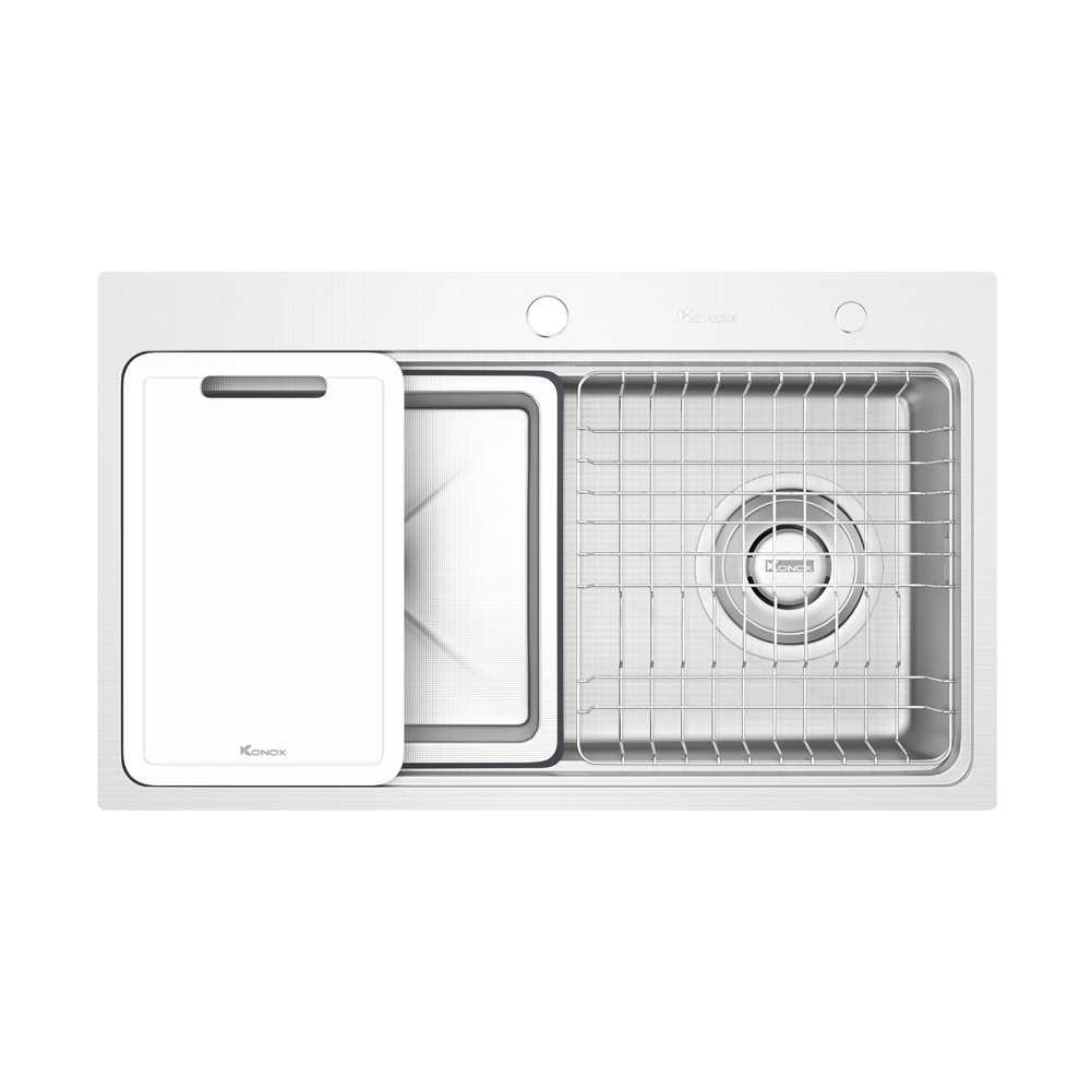 Chậu rửa bát 1 hố chống xước Workstation Sink KN8048TS Dekor