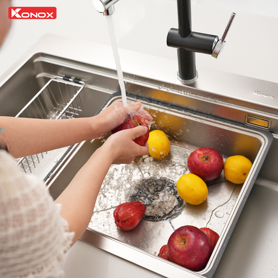 Chậu rửa bát 1 hố chống xước Workstation Sink KN8751TS Dekor - Ảnh 11