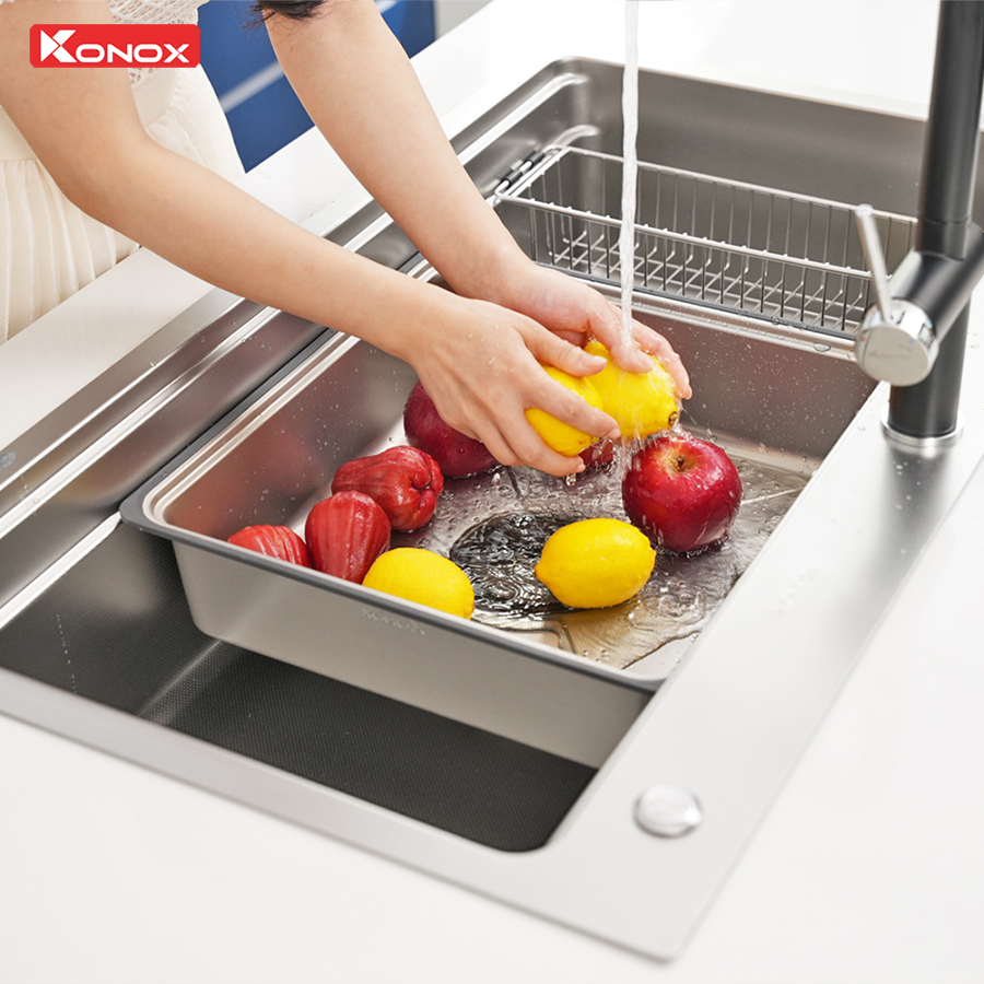 Chậu rửa bát 1 hố chống xước Workstation Sink KN8751TS Dekor - Ảnh 12
