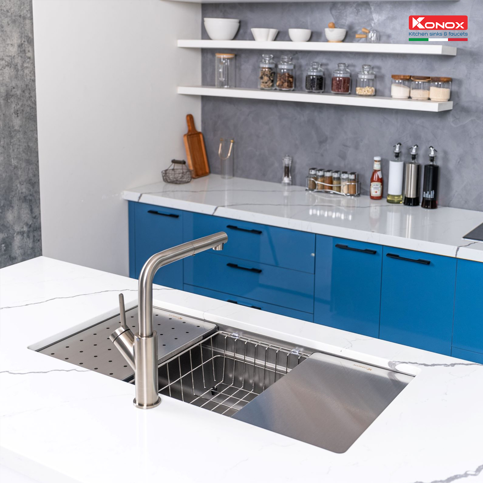 Chậu rửa bát chống xước Workstation Sink Dekor 7644SU - Ảnh 5