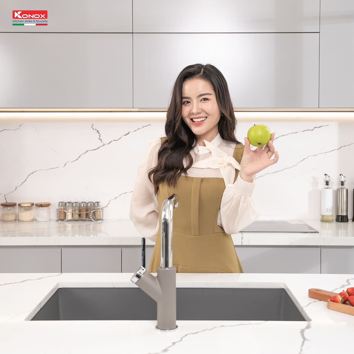 Chậu rửa bát Granite Sink Naros 760S – Grey - Ảnh 6