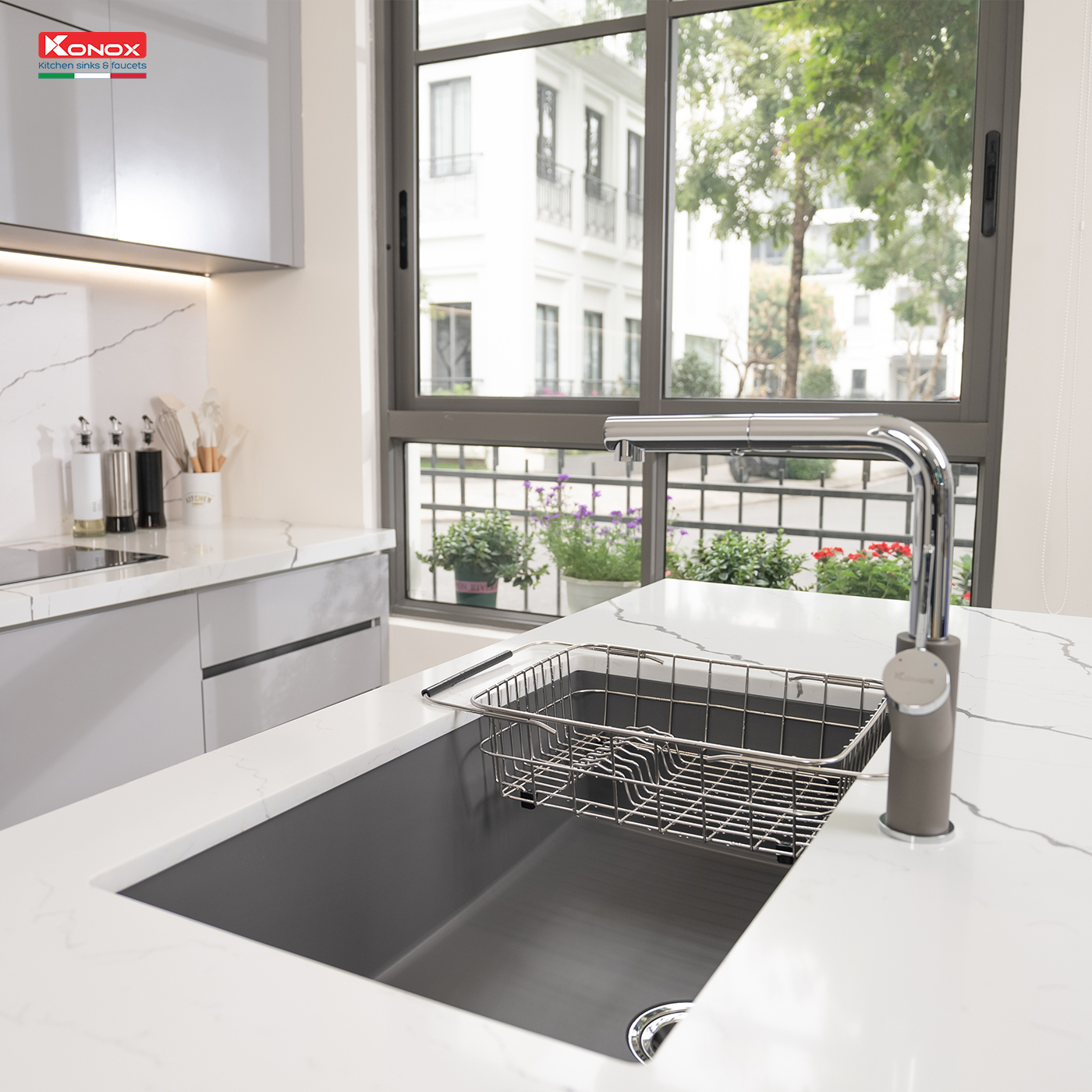 Chậu rửa bát Granite Sink Naros 760S – Grey - Ảnh 8