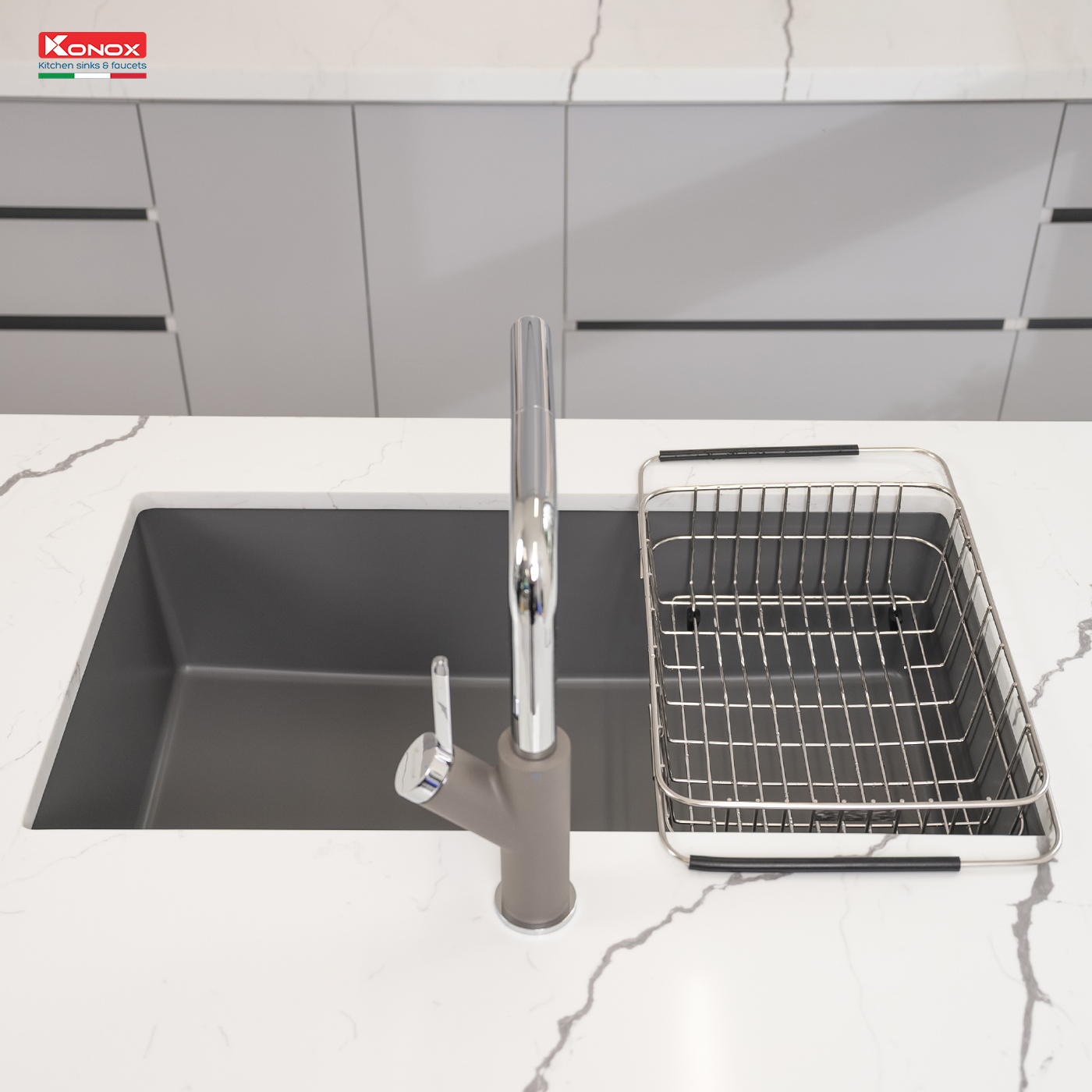 Chậu rửa bát Granite Sink Naros 760S – Grey - Ảnh 9