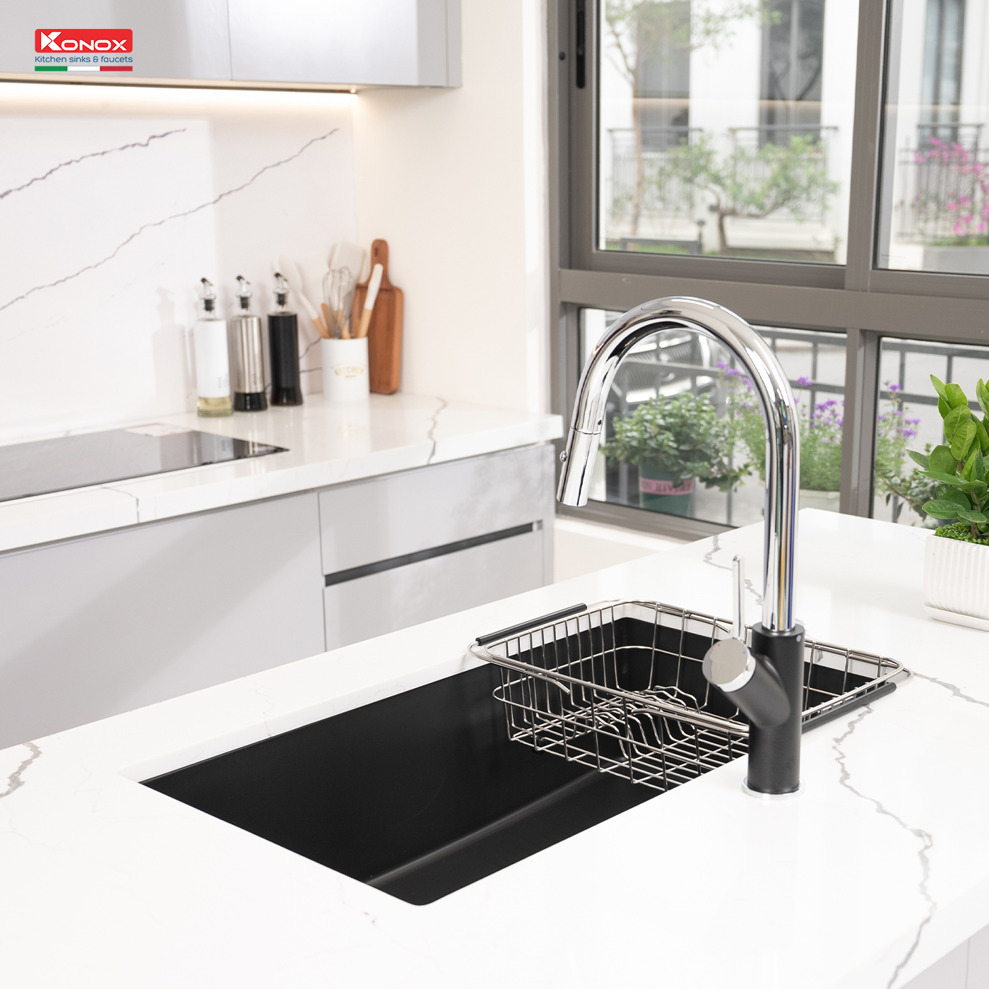 Chậu rửa bát Granite Sink Naros 760S – Black - Ảnh 11