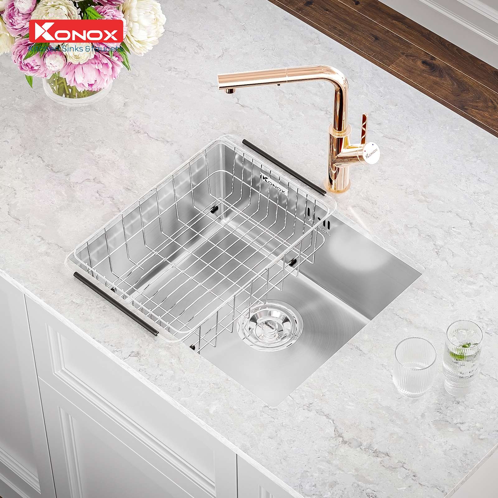 Chậu rửa bát Granite Sink Ruvita 680 – White Silver - Ảnh 2